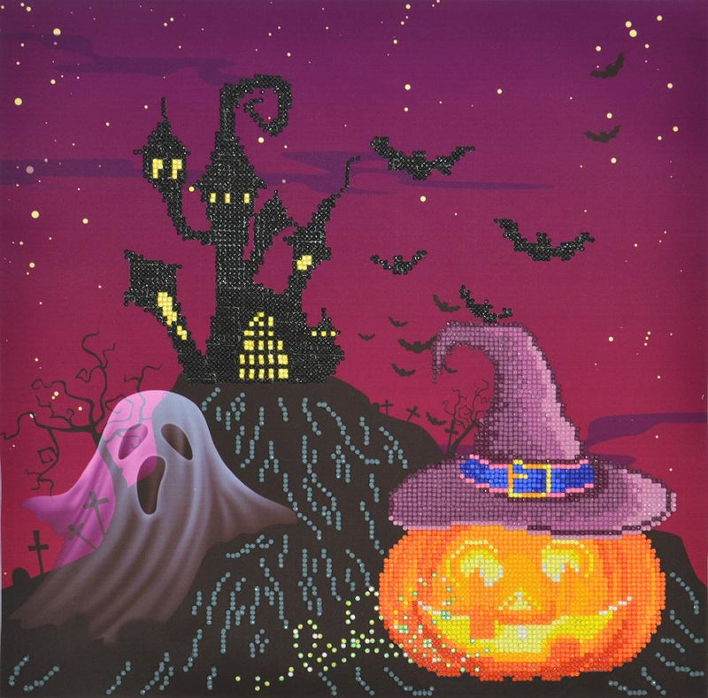 Diamond Painting Kit HAPPY HALLOWEEN Diamond Dotz Facet Art Kit, Bling Wall Art, 16.5" canvas kit0219