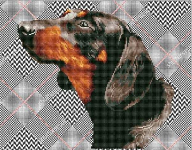 Diamond Painting Kit Noble Dachsie Diamond Dotz kit0385