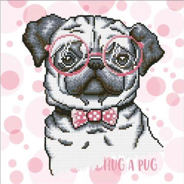 Diamond Painting Kit Hug A Pug Dog Diamond Dotz kit0384