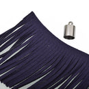 2m Navy Blue Tassel Fringe, 2" wide, Faux Suede, Velvet Suede Fringe, Vegan Leather Suede, 2mm thick, 2 meters long, cft0078
