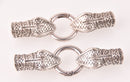 2 Sets SILVER SNAKE Clasps, Leather Clasp, End Cap for up to 10.5mm Leather Cord, Kumihimo End Connectors, fcl0512