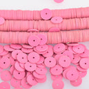 8mm Recycled Vinyl Beads PINK 16" strand x550-575 beads bac0356