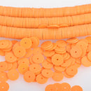 8mm Recycled Vinyl Beads ORANGE 16" strand x550-575 beads bac0357