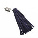 2m Navy Blue Tassel Fringe, 2" wide, Faux Suede, Velvet Suede Fringe, Vegan Leather Suede, 2mm thick, 2 meters long, cft0078