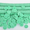 8mm Recycled Vinyl Beads GREEN 16" strand x550-575 beads bac0358
