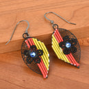 Black Leaf Earrings Filigree Earrings YELLOW and RED Sterling Silver Jlr0217