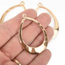 5 Gold Hammered Teardrop Charms 50mm chs4912