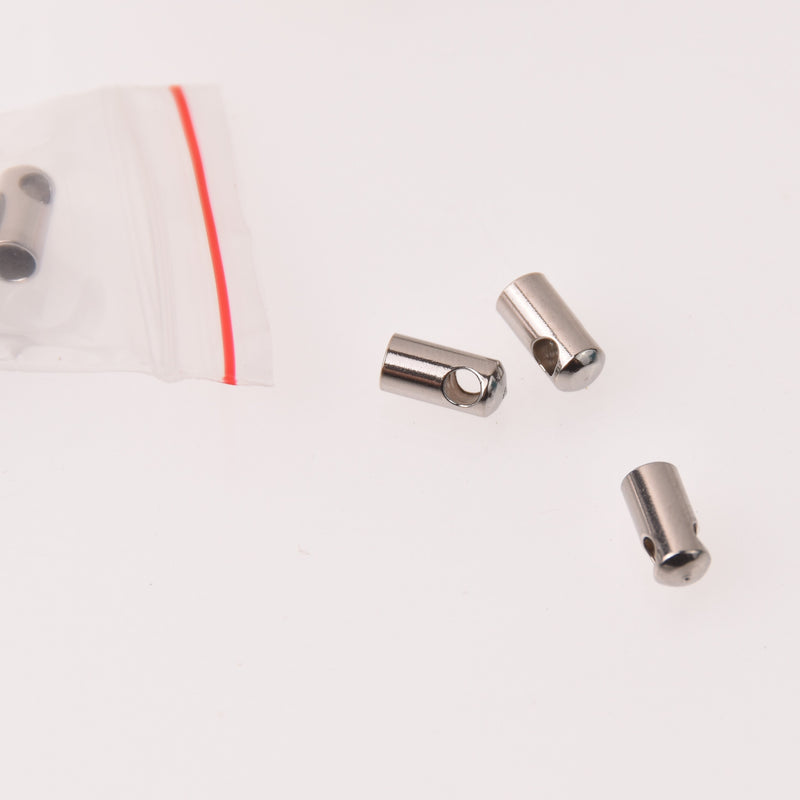 Mixed Stainless Steel End Caps for Kumihimo Jewelry, Silver Tone Leather Cord End Connectors, Bails, Bead Caps fin1263