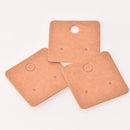 100 White or Kraft Stud Post Earring Display Cards, 1.5" rounded square