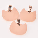Rose Gold Cat Charm, Stainless Steel, 1" wide, chs8506