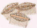 5 Bronze Hair Comb Blanks, 3" Filigree hair barrette blanks, hat fascinators, fin1240
