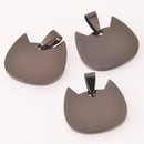 Black Cat Charm, Gunmetal Plated Stainless Steel, 1" wide, chs8223