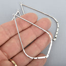 5 Large Silver Marquis Teardrop Charms Hammered Brass Metal 2-3/4" chs4913