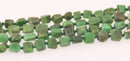 African Jade Half Strand, Unique Shape Green Gemstone Beads, 8" long gem0844