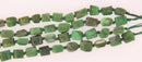 African Jade Half Strand, Unique Shape Green Gemstone Beads, 8" long gem0844