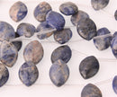 Dumortierite Half Strand, Unique Shape Blue Gemstone Beads, 8" long gem0846