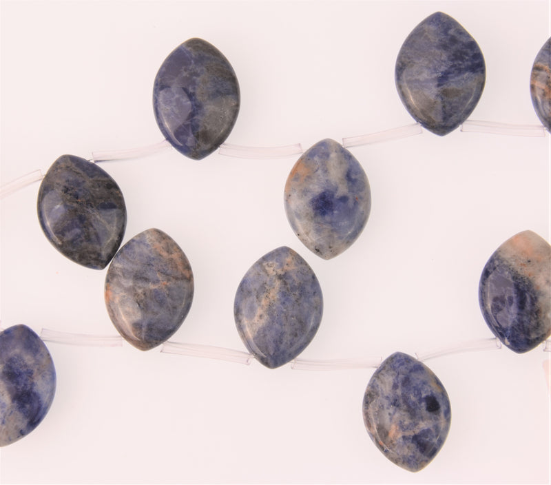 Dumortierite Half Strand, Unique Shape Blue Gemstone Beads, 8" long gem0846