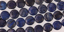 Lapis Lazuli Half Strand, Round Coin Blue Gemstone Beads, 8" long gem0848