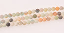 Amazonite Half Strand, 6mm Matte Round Gemstone Beads, 8" long gem0850