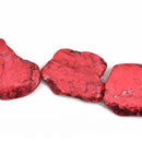 ROSE PINK HOWLITE Slab Gemstone Beads, magnesite, about 7/8" to 1-1/8", full strand 16-18 beads gem0086