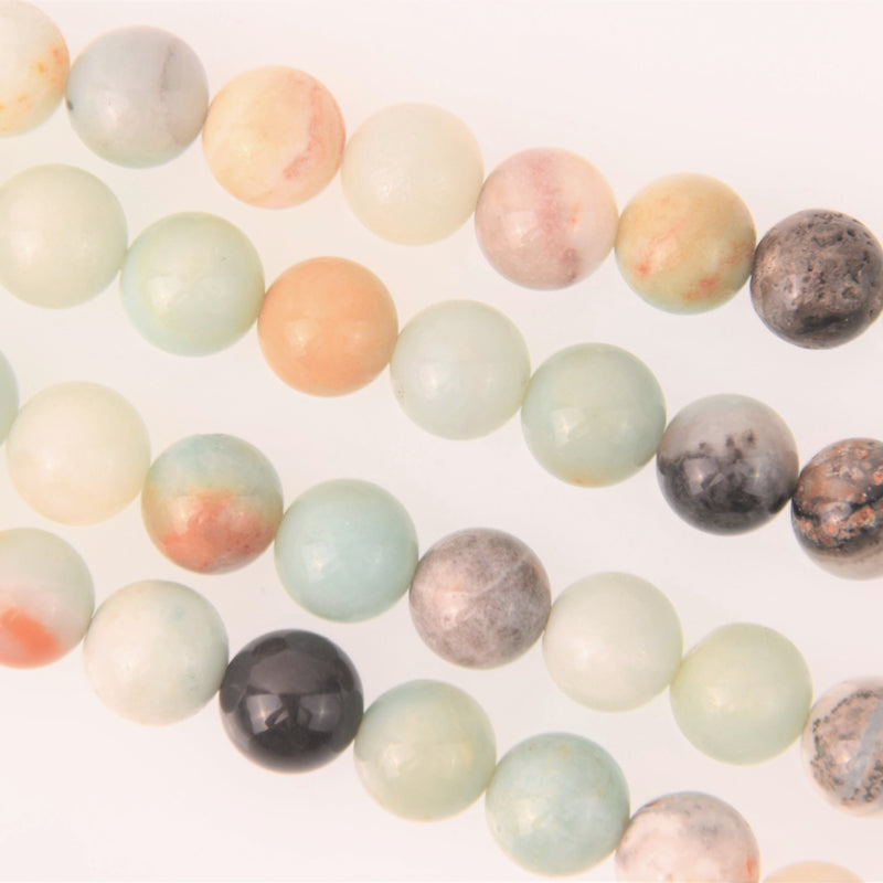 Amazonite Half Strand, 10mm Round Gemstone Beads, 8" long gem0851