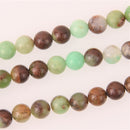 Chrysoprase Half Strand, 8mm Round Gemstone Beads, 8" long gem0841