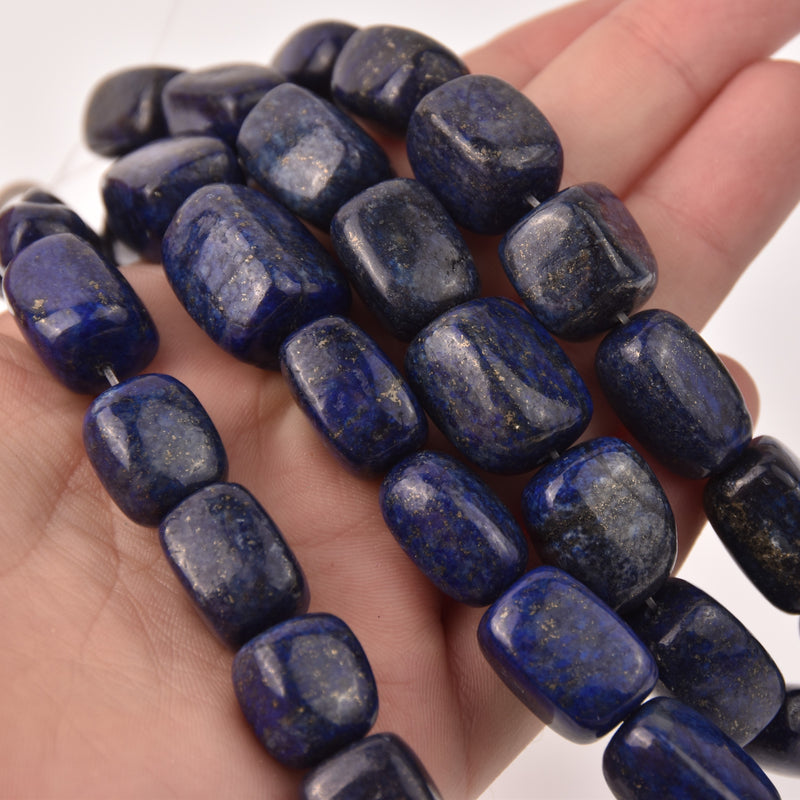Lapis Lazuli Half Strand, Unique Shape Blue Gemstone Beads, 8" long gem0845