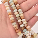 Amazonite Half Strand, 8x5mm Rondelle Gemstone Beads, 8" long gem0852