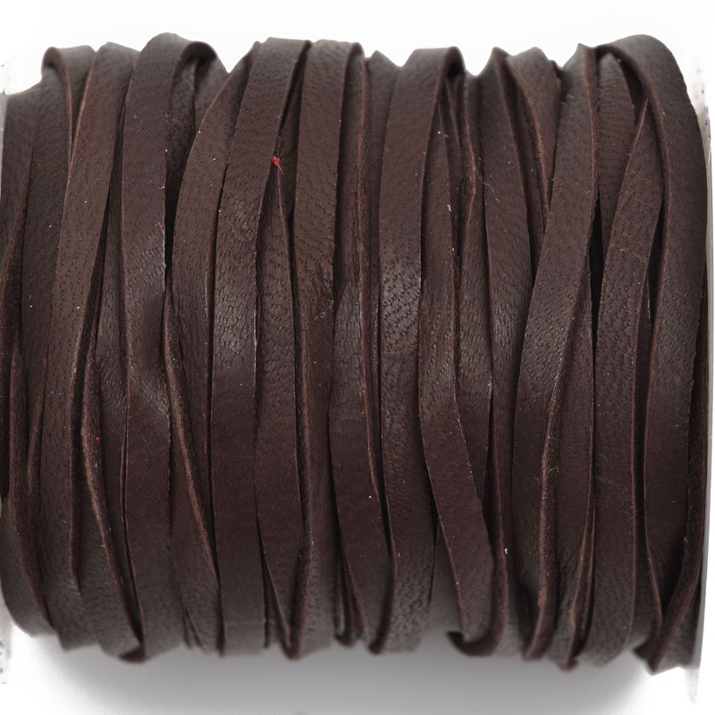 50 feet 1/8" Deerskin Leather Lace, BROWN, Deer Skin real leather, Realeather made in USA, 3mm wide, Lth0039