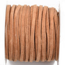 1/8" Suede Leather Lace, TOAST, real leather by the yard, Realeather made in USA, 3mm wide, 25 yards, Lth0035