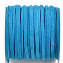 1/8" Suede Leather Lace, TURQUOISE BLUE, real leather by the yard, Realeather made in USA, 3mm wide, 25 yards, Lth0027
