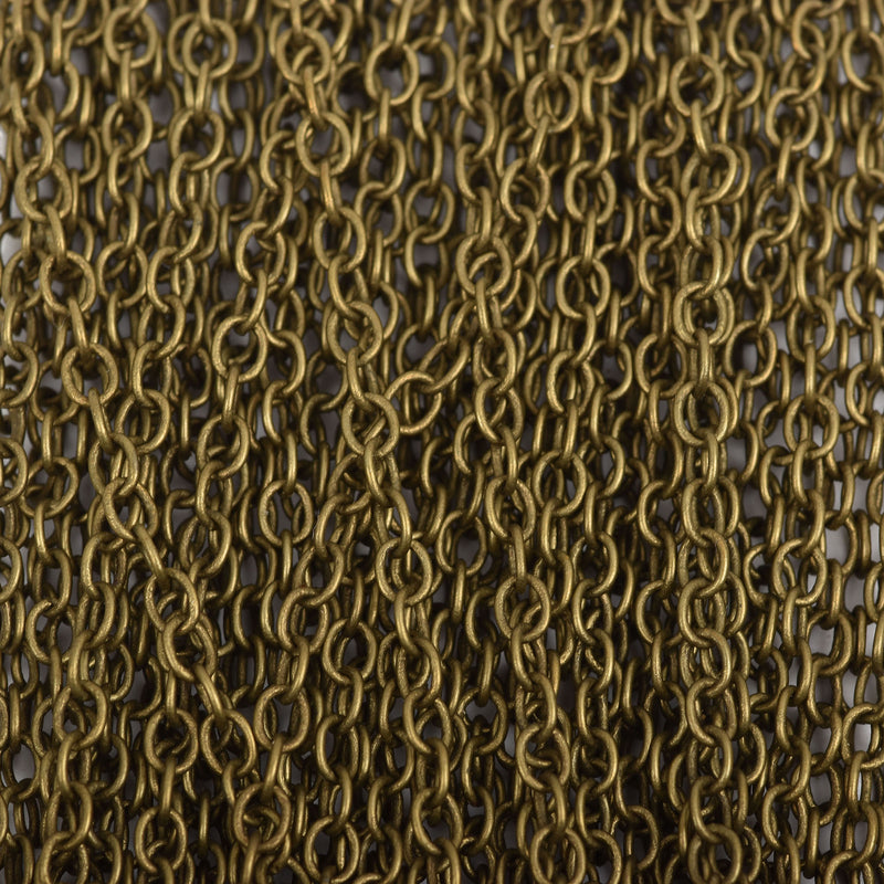 40 meters Antique Bronze Cable Chain, Oval Links are 4x3mm bulk chain, 132 feet, fch0635b
