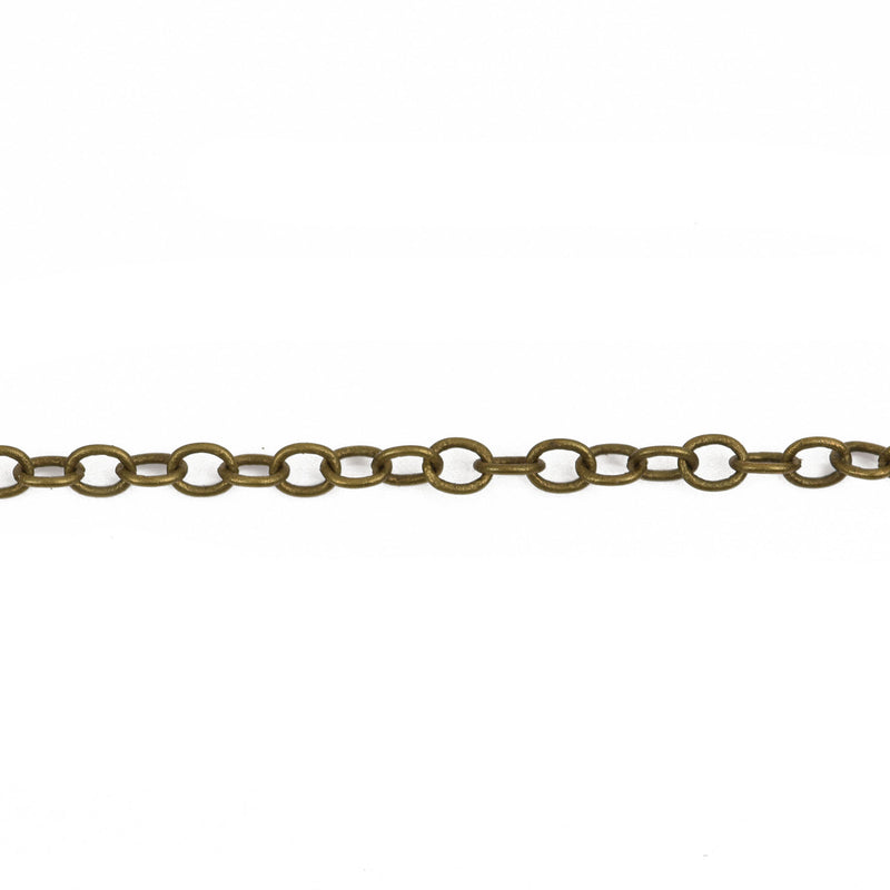 40 meters Antique Bronze Cable Chain, Oval Links are 4x3mm bulk chain, 132 feet, fch0635b