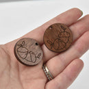 2 Wooden Acorn Charms, Laser Cut Natural Wood, chs8122