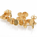 10 (5 pairs) gold stainless steel cabochon bezel setting earring post components, fits 8mm round inside bezel, fin0860