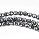 4mm Hematite Round Beads, GUNMETAL Titanium Coated Gemstone Beads, faceted, full strand, 98 beads, ghe0165