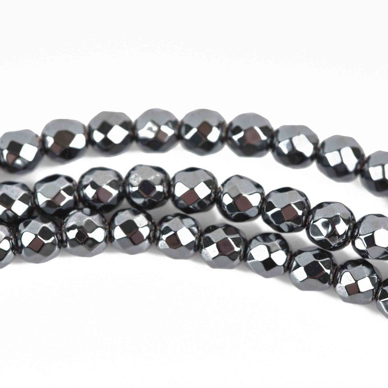 4mm Hematite Round Beads, GUNMETAL Titanium Coated Gemstone Beads, faceted, full strand, 98 beads, ghe0165