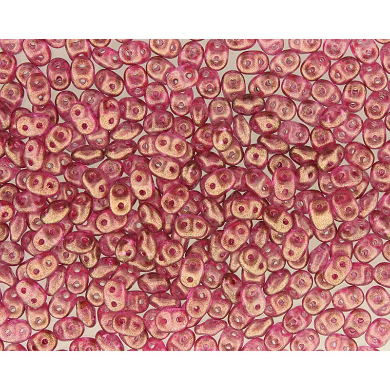 SuperDuo Halo French Rose Copper 2-Hole Seed Beads 2.5x5mm, 5-Inch Tube, du0500030-29260 bsd0899