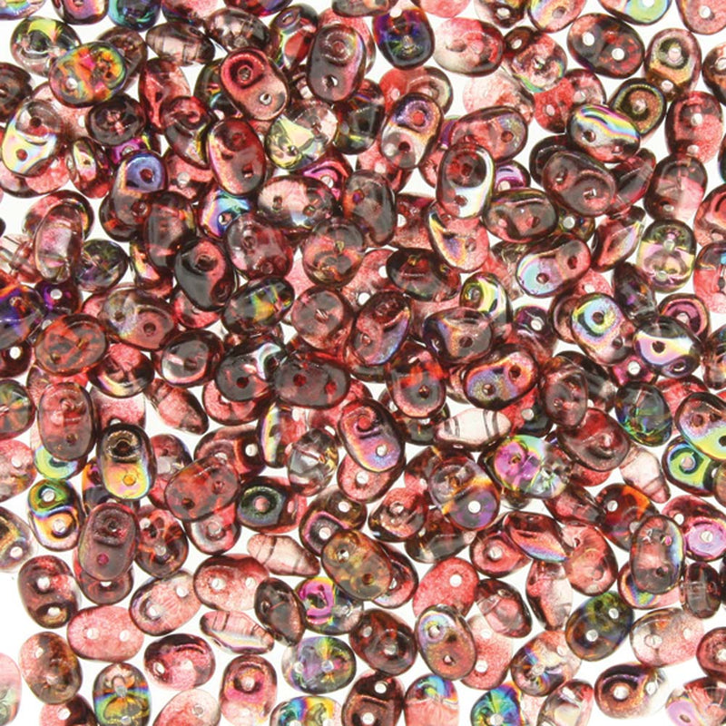 SuperDuo Crystal Magic Red-Brown 2-Hole Seed Beads 2.5x5mm, 5-Inch Tube, du0500030-95200 bsd0920