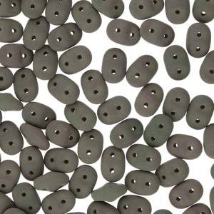 SuperDuo Beads 5mm Matte Velvet Mushroom Gray 2-Hole Seed Beads, 22.5gr, du0502010-29538, bsd0748