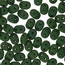 SuperDuo Beads 5mm Matte Velvet Forest Green 2-Hole Seed Beads, 22.5gr, du0502010-29542, bsd0514