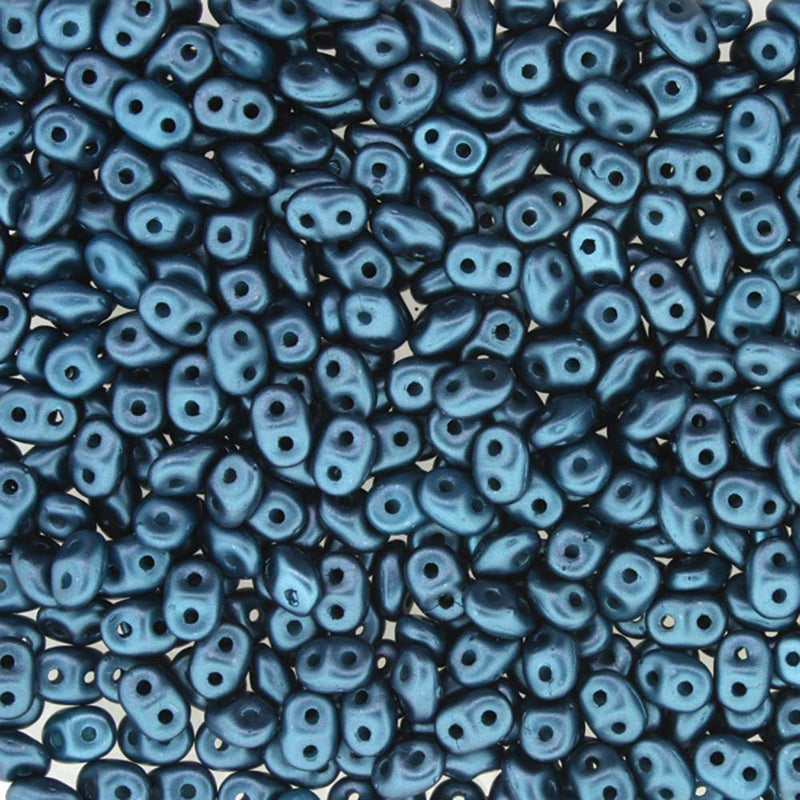 SuperDuo Pastel Petrol 2-Hole Seed Beads 2.5x5mm, 5-Inch Tube, du0525033, bsd0213