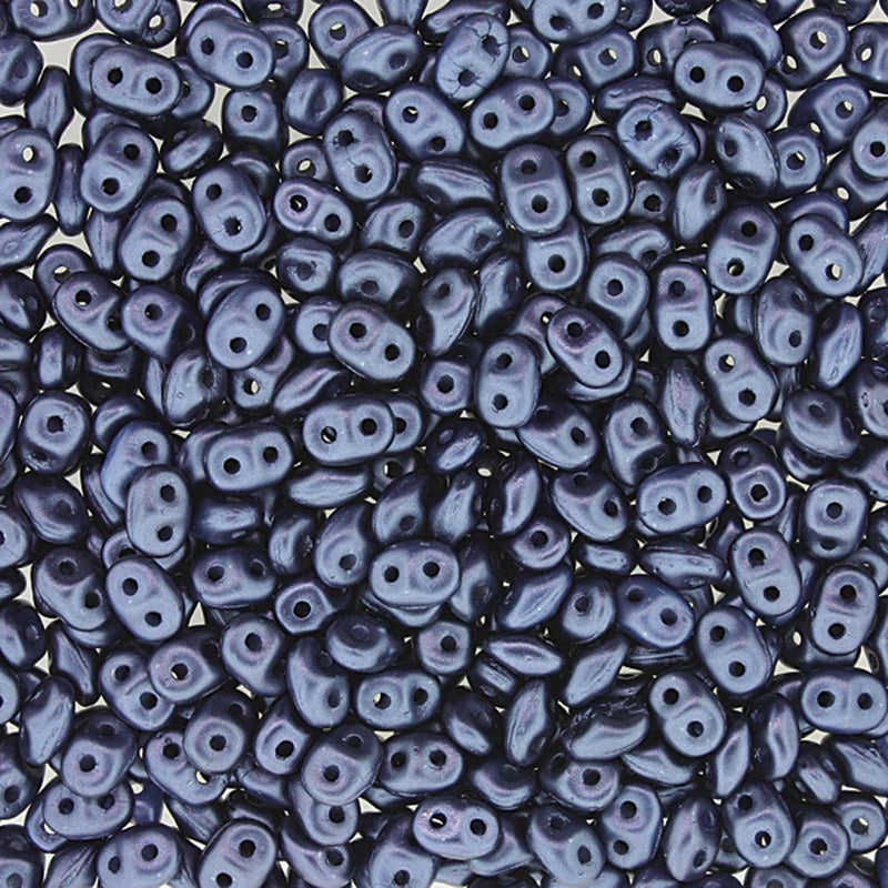 SuperDuo Pastel Montana Blue 2-Hole Seed Beads 2.5x5mm, 5-Inch Tube, du0525042, bsd0212