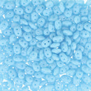 SuperDuo Turquoise Blue 2-Hole Seed Beads 2.5x5mm, 5-Inch Tube, DU0563030 bsd0900