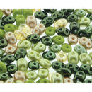 SuperDuo Rainforest Mix 2-Hole Seed Beads 2.5x5mm, 5-Inch Tube, du05mix138, bsd0185