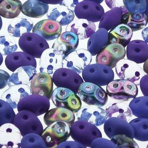 SuperDuo Beads 2.5x5mm Mix Night Magic, 2-Hole Seed Beads, 5-Inch Tube, du05mix146 bsd0317