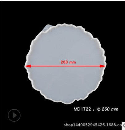 Epoxy Resin Geode Coaster Mold, Platter Tray Round, 10", tol1340