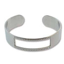 1 Silver Centerline Cuff Bangle Bracelet Blank for seed beads, adjustable fin0896