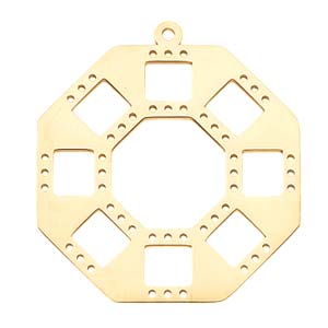 Gold Plated Octagon Pendant Charm, Centerline, EC032GP chs8212