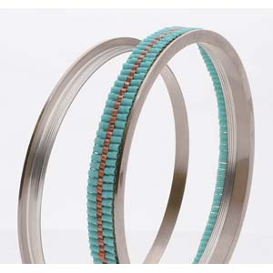 Stainless Steel Threaded Bangle Bracelet Blank for Seed Beads, fin1228